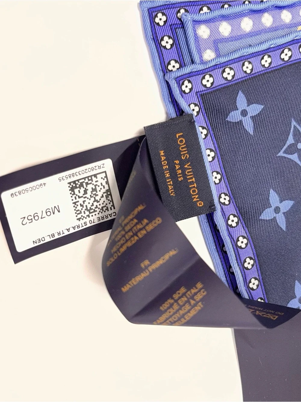 Louis Vuitton Navy & Violet Monogram Silk Scarf